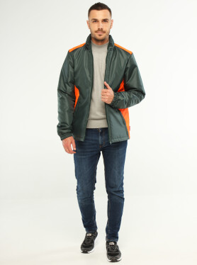 Demi-season jacket - green with orange (180027) Demi-season jacket - green with orange (180027) фото 4