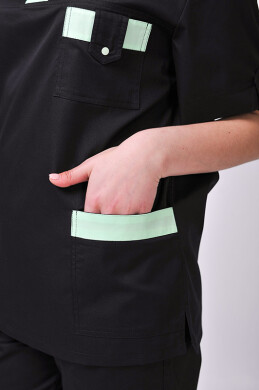 Хирургический костюм К-33. COTTON. Унисекс Черный с салатным (отделка) (544639) Хирургический костюм К-33. COTTON. Унисекс Черный с салатным (отделка) (544639) фото 6