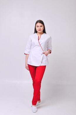 Venice+ Br. skinny suit. COTTON. White / red (544626) Venice+ Br. skinny suit. COTTON. White / red (544626) фото 1