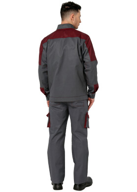 Worker suit "ULTRA" burgundy - bib overall with jacket (1240) Worker suit "ULTRA" burgundy - bib overall with jacket (1240) фото 2