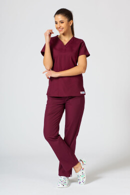 Women's medical trousers straight "Sofia" burgundy (7700302) Women's medical trousers straight "Sofia" burgundy (7700302) фото 6