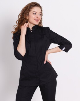 Медицинская рубашка женская Сакура черная  184-321-679 (6613489) Медицинская рубашка женская Сакура черная  184-321-679 (6613489) фото 6