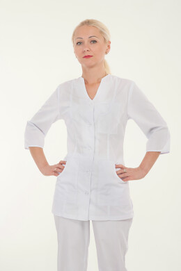 Women's white medical suit "Mod.2242" (220528) Women's white medical suit "Mod.2242" (220528) фото 1