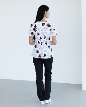 Medical shirt women's Topaz print mickey black 26-324-773 (6613484) Medical shirt women's Topaz print mickey black 26-324-773 (6613484) фото 2