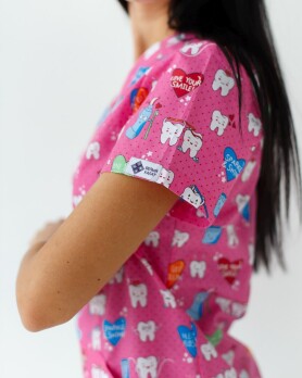 Медицинский костюм с принтом женский Топаз Teeth pink/blue 138-337-623 (6613256) Медицинский костюм с принтом женский Топаз Teeth pink/blue 138-337-623 (6613256) фото 6