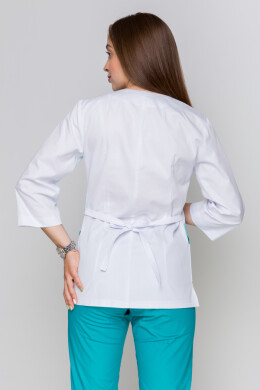 Костюм медицинский Лилия+ Бр. зауженные. COTTON. Белый + ментол / карибы (5411162) Костюм медицинский Лилия+ Бр. зауженные. COTTON. Белый + ментол / карибы (5411162) фото 7