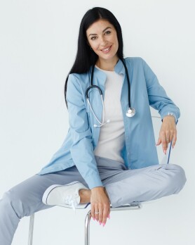 Medical shirt women's Stefania gray-blue 402-458-821 (6613525) Medical shirt women's Stefania gray-blue 402-458-821 (6613525) фото 3