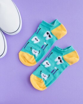 Медицинские носки следы с принтом Teeth Mint 144-332-622 (6613889) Медицинские носки следы с принтом Teeth Mint 144-332-622 (6613889) фото 3