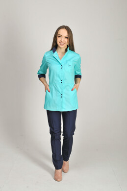 Костюм медицинский Рубина+ Бр. зауженные. COTTON. Ментол / темно-синий (544658) Костюм медицинский Рубина+ Бр. зауженные. COTTON. Ментол / темно-синий (544658) фото 1