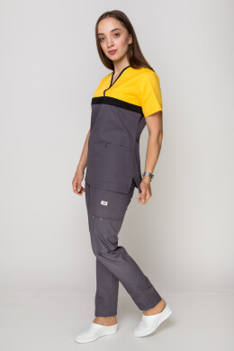 Costume Lydia +Br. Virginia. COTTON. Yellow / asphalt (5410116) Costume Lydia +Br. Virginia. COTTON. Yellow / asphalt (5410116) фото 1