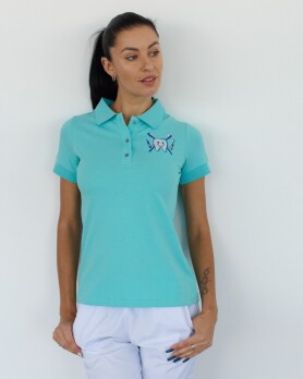 Медицинское поло женское ментол с вышивкой Зубик 147-441-636 (6613407) Медицинское поло женское ментол с вышивкой Зубик 147-441-636 (6613407) фото 5