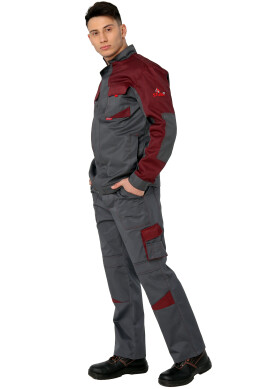 Worker suit "ULTRA" burgundy - bib overall with jacket (1240) Worker suit "ULTRA" burgundy - bib overall with jacket (1240) фото 1