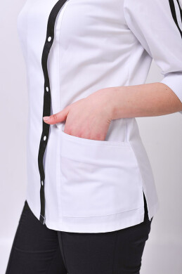 Костюм медицинский Клеопатра+ Бр. зауженные. COTTON. Белый / черный (544637) Костюм медицинский Клеопатра+ Бр. зауженные. COTTON. Белый / черный (544637) фото 5