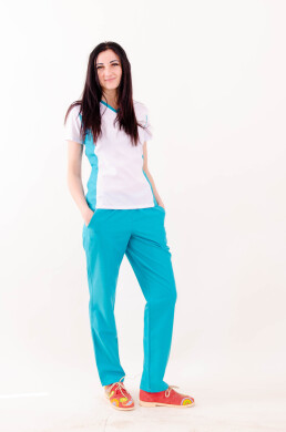 Medical suit for women "Arisha" white/ mint (534203) Medical suit for women "Arisha" white/ mint (534203) фото 1