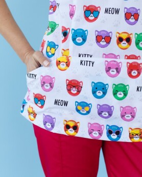 Medical shirt women's Topaz print Cats colored 126-324-569 (6613507) Medical shirt women's Topaz print Cats colored 126-324-569 (6613507) фото 4