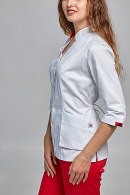 Diana+Br. skinny suit. COTTON. White / red (544663) Diana+Br. skinny suit. COTTON. White / red (544663) фото 4