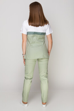 Костюм медицинский Лидия +Бр. Вирджиния. COTTON. Белый / фисташка (5410113) Костюм медицинский Лидия +Бр. Вирджиния. COTTON. Белый / фисташка (5410113) фото 2