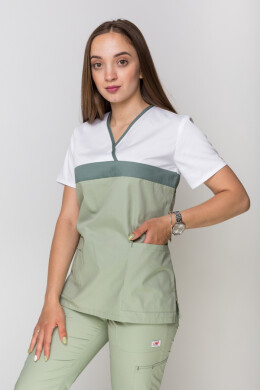 Костюм медицинский Лидия +Бр. Вирджиния. COTTON. Белый / фисташка (5410113) Костюм медицинский Лидия +Бр. Вирджиния. COTTON. Белый / фисташка (5410113) фото 5