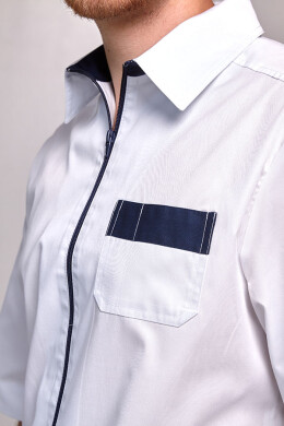 Ethan suit, men's medical. White / dark blue (544832) Ethan suit, men's medical. White / dark blue (544832) фото 5