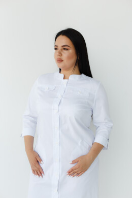 Women's medical gown Valerie white +SIZE 156-324-677 (6625323) Women's medical gown Valerie white +SIZE 156-324-677 (6625323) фото 2