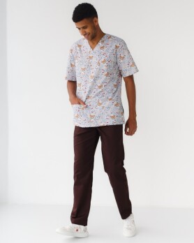 Medical suit with print for men Granite Bear gray/brown 131-373-711 (6613676) Medical suit with print for men Granite Bear gray/brown 131-373-711 (6613676) фото 2