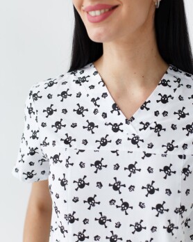 Medical Shirt Women's Topaz Skull Print Black 164-324-666 (6613487) Medical Shirt Women's Topaz Skull Print Black 164-324-666 (6613487) фото 3