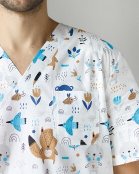 Медицинский костюм с принтом мужской Гранит зайчики серый/белый 130-328-768 (6613689) Медицинский костюм с принтом мужской Гранит зайчики серый/белый 130-328-768 (6613689) фото 6