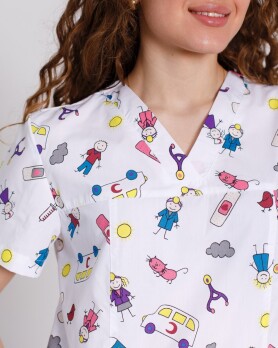 Medical shirt women's Topaz print MediKids 126-324-774 (6613486) Medical shirt women's Topaz print MediKids 126-324-774 (6613486) фото 3