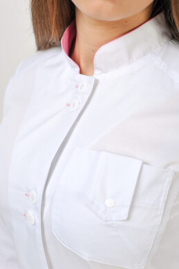 Костюм медицинский Рубина+ Бр. зауженные. COTTON. Белый / розовый (544694) Костюм медицинский Рубина+ Бр. зауженные. COTTON. Белый / розовый (544694) фото 3