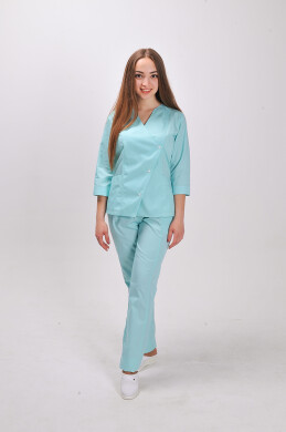 Костюм медицинский Стрелка+Бр. зауженные. COTTON. Ментол (544701) Костюм медицинский Стрелка+Бр. зауженные. COTTON. Ментол (544701) фото 1