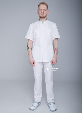 Medical trousers for men "Ivan" white (3399120) Medical trousers for men "Ivan" white (3399120) фото 3