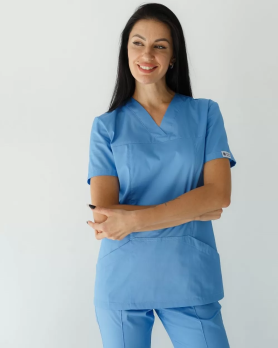 Medical shirt women's Topaz blue 164-333-705 (6613535) Medical shirt women's Topaz blue 164-333-705 (6613535) фото 1