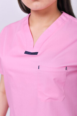 Костюм медицинский Саманта+Бр. прямые. COTTON. Розовый / темно-синий (544642) Костюм медицинский Саманта+Бр. прямые. COTTON. Розовый / темно-синий (544642) фото 4