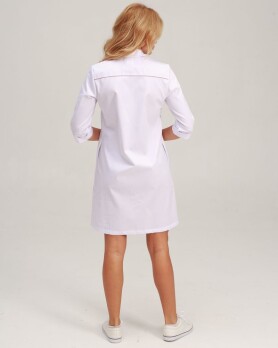Medical gown women's Manhattan white with ash pink 157-481-679 (6613599) Medical gown women's Manhattan white with ash pink 157-481-679 (6613599) фото 2