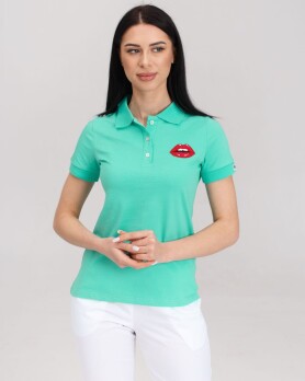 Medical Polo for women menthol with embroidered Lips 147-441-635 (6613406) Medical Polo for women menthol with embroidered Lips 147-441-635 (6613406) фото 1