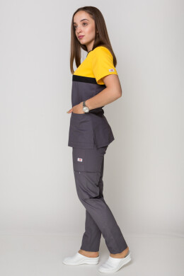 Costume Lydia +Br. Virginia. COTTON. Yellow / asphalt (5410116) Costume Lydia +Br. Virginia. COTTON. Yellow / asphalt (5410116) фото 4