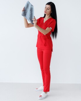 Медицинский костюм женский Рио красный 135-339-707 / 346-339-704 (6613259) Медицинский костюм женский Рио красный 135-339-707 / 346-339-704 (6613259) фото 1