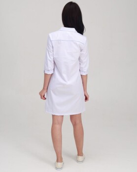 Medical gown women's Manhattan white-blue 157-372-679 (6613596) Medical gown women's Manhattan white-blue 157-372-679 (6613596) фото 2