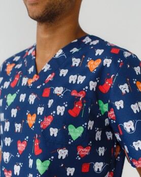 Медицинский костюм с принтом мужской Гранит Teeth red/blue 131-343-624 (6613675) Медицинский костюм с принтом мужской Гранит Teeth red/blue 131-343-624 (6613675) фото 3