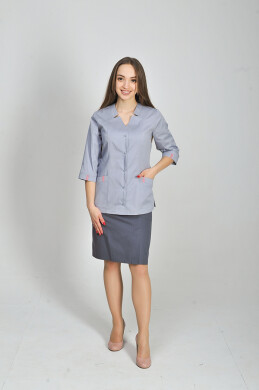 Женский медицинский костюм Изабелла COTTON с юбкой. Дым / асфальт (544671) Женский медицинский костюм Изабелла COTTON с юбкой. Дым / асфальт (544671) фото 1