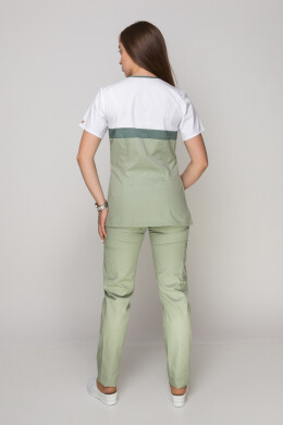 Костюм медицинский Лидия +Бр. Вирджиния. COTTON. Белый / фисташка (5410113) Костюм медицинский Лидия +Бр. Вирджиния. COTTON. Белый / фисташка (5410113) фото 11