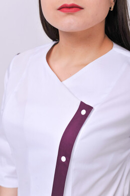 Костюм медицинский Клеопатра+ Бр. зауженные. COTTON. Белый / баклажан (544636) Костюм медицинский Клеопатра+ Бр. зауженные. COTTON. Белый / баклажан (544636) фото 3