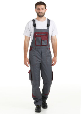 Worker suit "ULTRA" burgundy - bib overall with jacket (1240) Worker suit "ULTRA" burgundy - bib overall with jacket (1240) фото 12