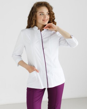 Medical suit for women Sakura white-purple 124-346-678 / 317-346-679 (6613238) Medical suit for women Sakura white-purple 124-346-678 / 317-346-679 (6613238) фото 3