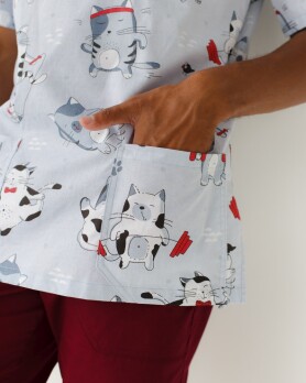 Medical suit with print men's Granite sport cats marsala/gray 130-326-770 (6613690) Medical suit with print men's Granite sport cats marsala/gray 130-326-770 (6613690) фото 6