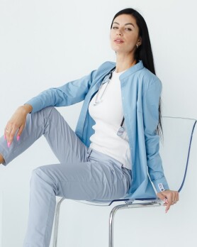 Medical shirt women's Stefania gray-blue 402-458-821 (6613525) Medical shirt women's Stefania gray-blue 402-458-821 (6613525) фото 2