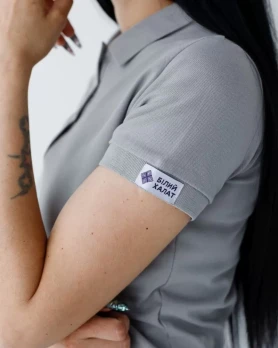 Medical polo for women light gray 147-419-677 (6637750) Medical polo for women light gray 147-419-677 (6637750) фото 4
