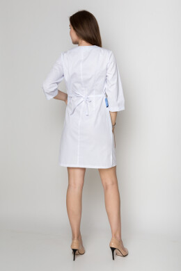Lily's bathrobe. COTTON. White + blue + dark blue (edge) (5411146) Lily's bathrobe. COTTON. White + blue + dark blue (edge) (5411146) фото 3