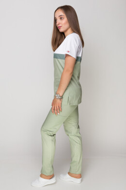 Костюм медицинский Лидия +Бр. Вирджиния. COTTON. Белый / фисташка (5410113) Костюм медицинский Лидия +Бр. Вирджиния. COTTON. Белый / фисташка (5410113) фото 8