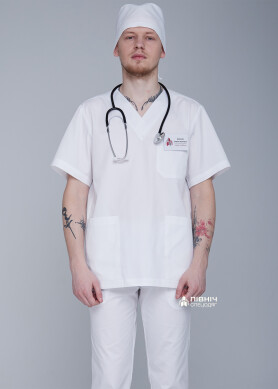 Surgical shirt for men "Yuri" white (3399136) Surgical shirt for men "Yuri" white (3399136) фото 1